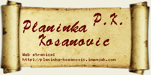 Planinka Kosanović vizit kartica